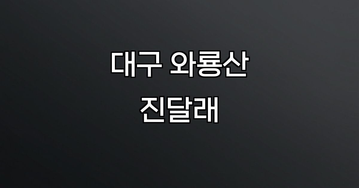 대구 와룡산 진달래 꽃 명소 산행 코스