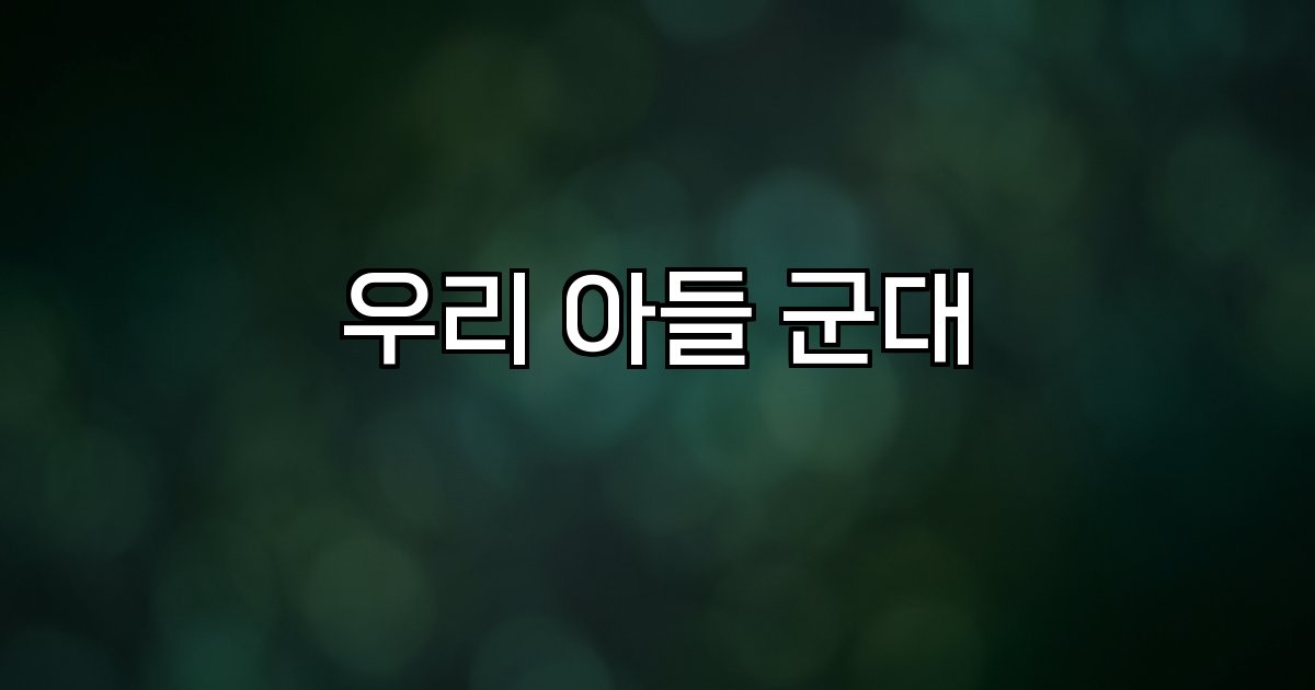 우리 아들 군대 규정 지원 방법 소식