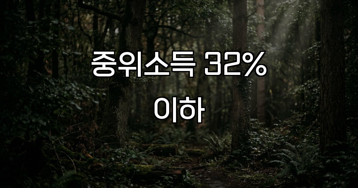 중위소득 32% 이하  지원 대상 기준 소득수준